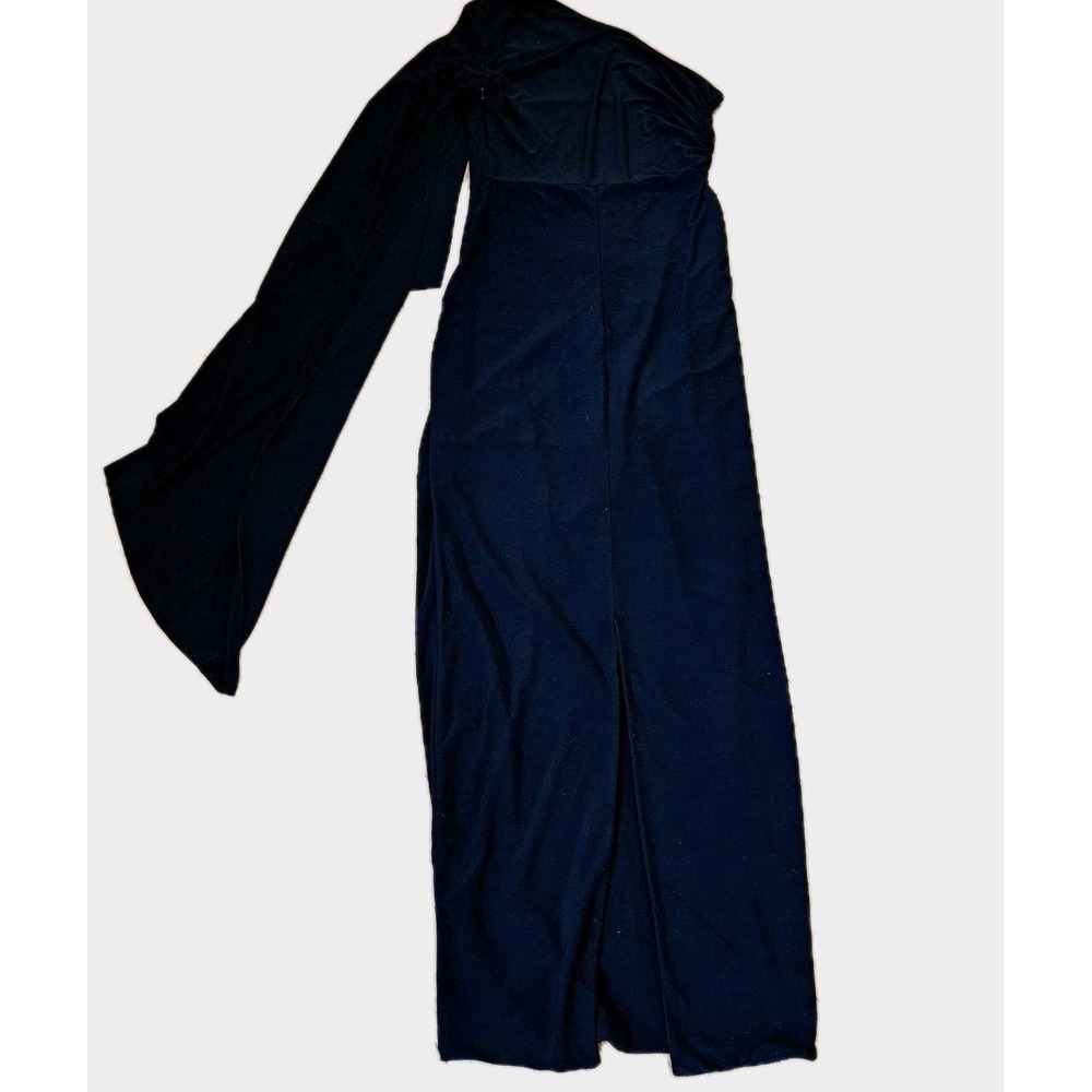 Club L London Black One‑Shoulder Ruched Gown • Floor Length Luxe Gala - Picture 8 of 13